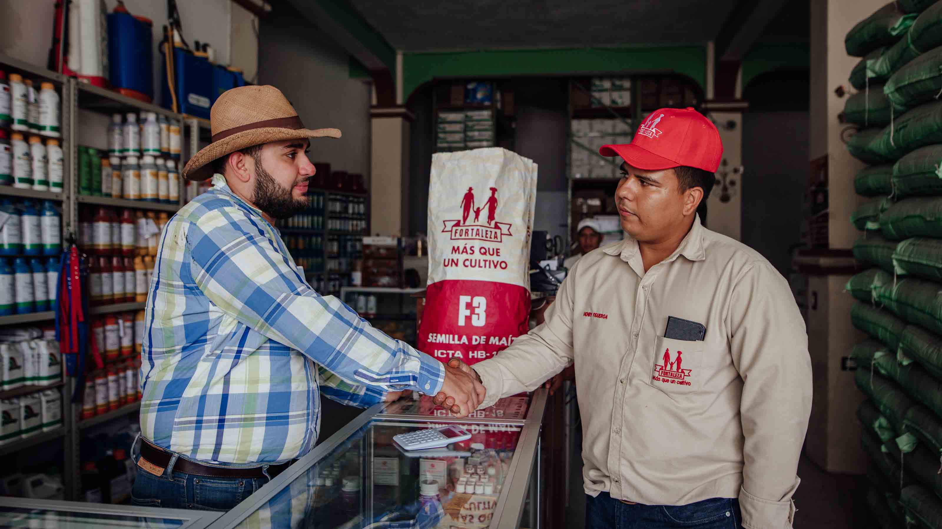 Seller and buyer shaking hands